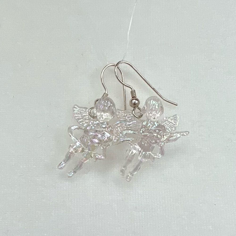 Cupid Cherub Angel Dangle Earrings - Picture 3 of 3